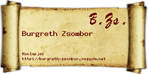Burgreth Zsombor névjegykártya